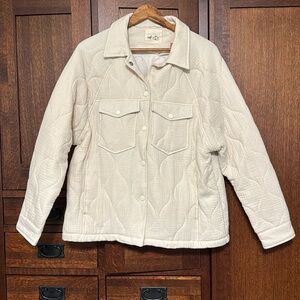 NWT RD Style Cream Trucker Quilted Shacket